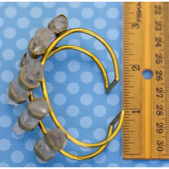 7 inch, Vintage Elegant Crystal Cuff Bracelet - BX9 - Picture 4 of 4